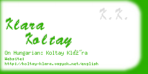 klara koltay business card